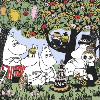 Papírový ubrousek Havi Ubrousky Moomin Party 33x33cm, 20ks / zelené