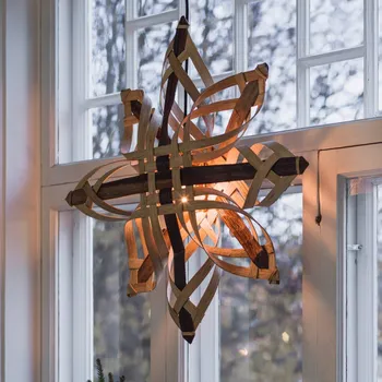 Lampička PR Home Mary dekorativní hvězda z přírodního materiálu Ø 46 cm - Délka zástrčkového kabelu 350 cm 1 x 15 W - Doprava zdarma