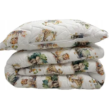 Povlečení Sada povlečení Textom bílá 100x135 cm přikrývka a 40x60 cm polštář