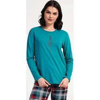 Dámské noční prádlo Dámské pyžamo dlouhé Vienetta Secret Love petrolejová S