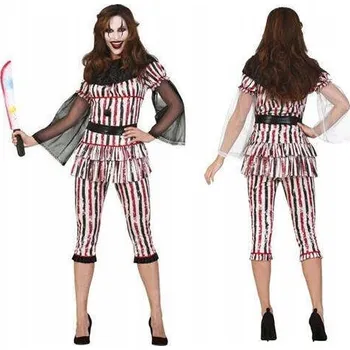 Karnevalový kostým KOSTÝM PANÍ KLAUN TEROR HALLOWEEN HOROR L