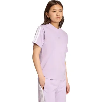 Dámské tričko Dámské bavlněné tričko adidas Essentials 3-Stripes světle fialové JV7362 2 XL