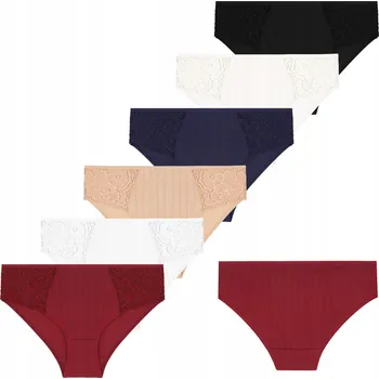 Kalhotky 6 x Kalhotky Dámské kalhotky Bavlna Bikini s ozdobnou krajkou Komplet MORAJ M