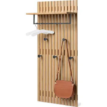 Předsíňová stěna 705227 - Tchibo - Bambusová předsíňová stěna »Holt« s lamelovými prvky - barva: hnědá