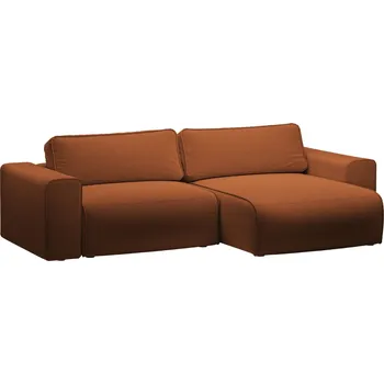 Pohovka Micadoni Oranžová rozkládací pohovka Victor 246 cm, pravá