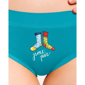 Souprava dámského spodního prádla Bastard Jsme ponožkový pár dámské kalhotky Turquoise