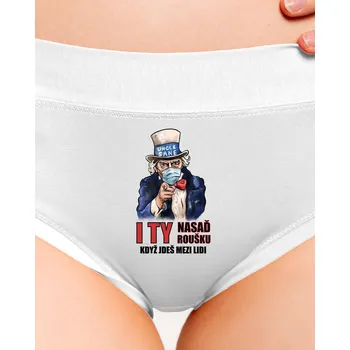 Souprava dámského spodního prádla Bastard Nasaď roušku dámské kalhotky White