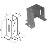 DOMAX PSP DX šroubovací patka sloupku se čtvercovou základnou otevřená Žárový zinek (ZNO) PSP DX 120 - 121 x 152 x 201 x 105 x 2.0 mm (10 ks)