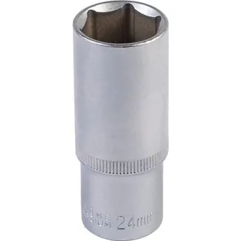 Hlavice nástrčná prodloužená 6-hranná MASTERTOOL 1/2" 24 mm L 78 mm CRV 78-0524