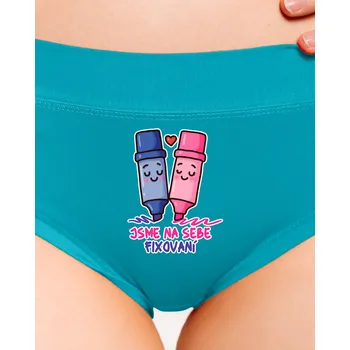 Souprava dámského spodního prádla Bastard Jsme fixovaní dámské kalhotky Turquoise
