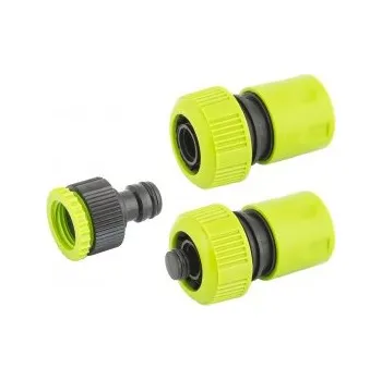 Sada trysek na zavlažování MASTERTOOL 3 ks (adaptér 1/2"-3/4" - samice, koncovka 3/4", koncovka 3/4" STOP - samice) 92-9338