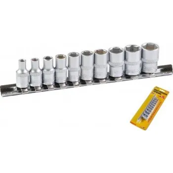 Gola hlavice Sada hlavic nástrčných MASTERTOOL 1/4" 4-13 mm L 25 mm CRV, 10 ks (4/5/6/7/8/9/10/11/12/13 mm) 78-1410