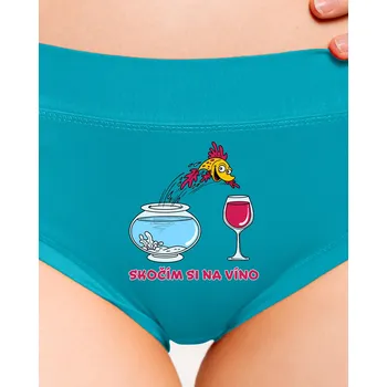 Souprava dámského spodního prádla Bastard Skočím si na víno dámské kalhotky Turquoise