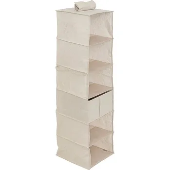 Úložný box 5five Simply Smart, Závěsný organizér do skříně Dressy, 6 přihrádek, 30 × 30 × 127 cm
