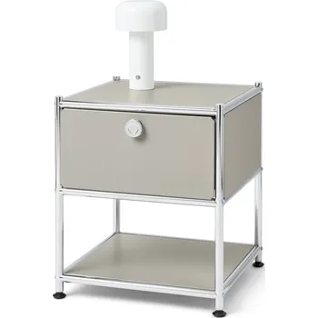 Konferenční stolek 709647 - Tchibo - Kovový odkládací stolek »Cn3« s 1 zásuvkou - barva: šedá