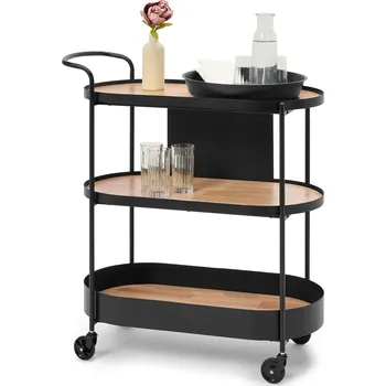 Servírovací stolek 708139 - Tchibo - Servírovací vozík s podnosem - barva: černá