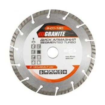 Řezný kotouč Kotouč diamantový GRANITE SEGMENTED TURBO 180*2, 6 mm 22-24% 8600 ot./min 9-01-180