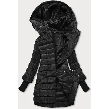 Černá dámská bunda s úpletovými stahovacími lemy (P22-6637/6682-1) odstíny černé 52
