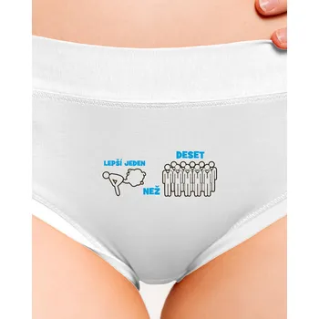 Souprava dámského spodního prádla Bastard Jeden prd dámské kalhotky White