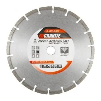 Řezný kotouč Kotouč diamantový GRANITE SEGMENTED 230*2, 6 mm 22-24% 6600 ot./min 9-00-230