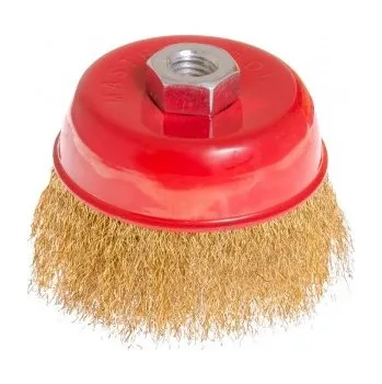 Drátěný kartáč Kartáč MASTERTOOL drátěný čelní - rýhovaný mosazný drát Ø 100 mm М14 19-7110