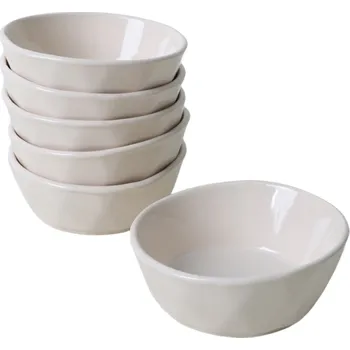 Sada 6 kameninových misek Facetta 12 cm, béžová