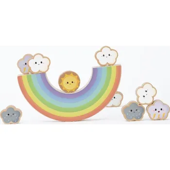 Dřevěná hračka Rappa Hra dřevěná balanční duha s mraky