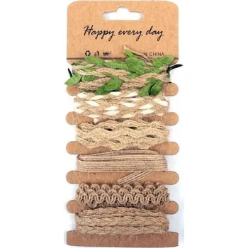 Stuha Dekorační jutová stuha - 6 ks - 978394