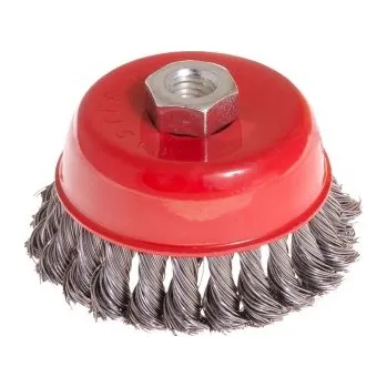 Kartáč kotoučový MASTERTOOL drátěný čelní - pletený drát Ø 100 mm М14 19-7010