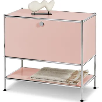 Komoda 709640 - Tchibo - Kovová odkládací skříňka »Cn3« s 1 výklopnými dvířky - barva: růžová
