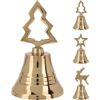 Zvonek na kolo Zvonek 10cm, zlatý, 3druhy, kov