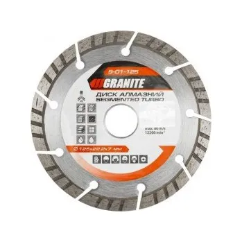 Řezný kotouč Kotouč diamantový GRANITE SEGMENTED TURBO 125*2, 2 mm 22-24% 12200 ot./min 9-01-125