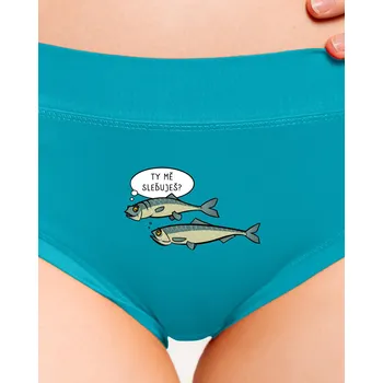 Souprava dámského spodního prádla Bastard Sleďuješ mě dámské kalhotky Turquoise