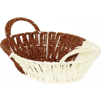 PROHOME - Košík pletený ovál bílohnědý