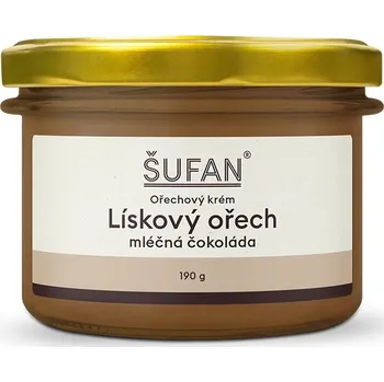 Šufan Lískooříškové máslo s čokoládou 190 g, mléčná Šufan Lískooříškové máslo s čokoládou 190 g, mléčná