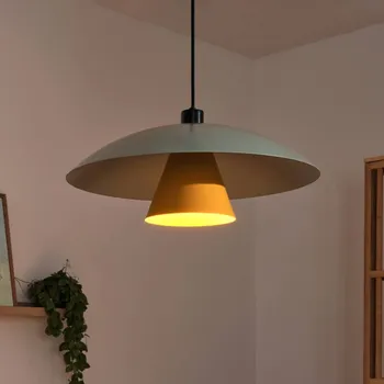 Závěsné světlo OSRAM Decor Flying Mushroom zelená/žlutá, ocel, E27 - Ø vnitřní stínidlo na lampu 18 cm zelená, žlutá 1 x 15 W LED - Doprava zdarma
