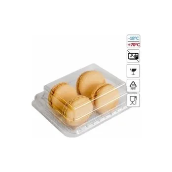 Dárková krabička Krabička ČIRÁ na makronky - Na 4 kusy