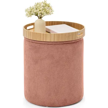 Konferenční stolek 705926 - Tchibo - Odkládací stolek s podnosem a sedací funkcí - barva: růžová