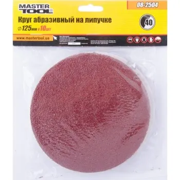 Brusný papír Výsek brusný suchý zip MASTERTOOL 125 mm P40 10 ks 08-2504