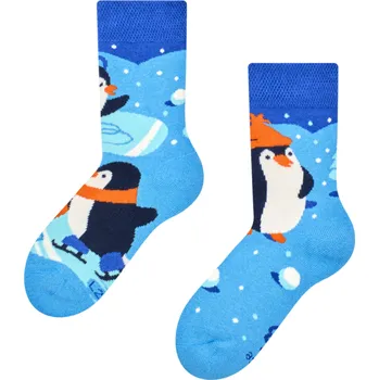 Dětská móda Veselé dětské teplé ponožky Tučňáci na bruslích
