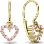 Dětské náušnice ze žlutého zlata SRDCE