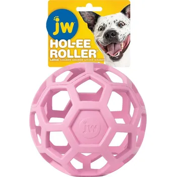 Hračka pro psa JW Hol-EE děrovaný míč 13cm Large - růžový