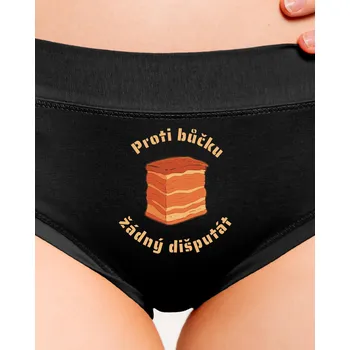 Souprava dámského spodního prádla Bastard Proti bůčku žádný dišputát dámské kalhotky Black