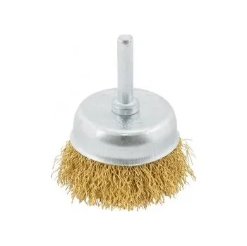 Drátěný kartáč Kartáč kotoučový MASTERTOOL drátěný čelní na vrtačku - rýhovaný mosazný drát Ø 50 мм 19-7405