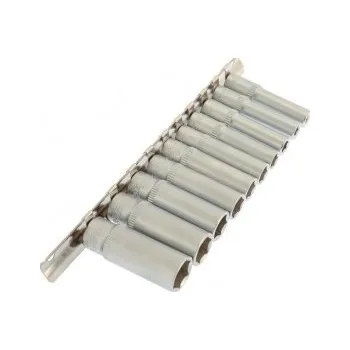 Sada hlavic hlavic nástrčných prodloužených MASTERTOOL 1/4" 4-13 mm L 48 mm CRV, 10 ks 78-1411