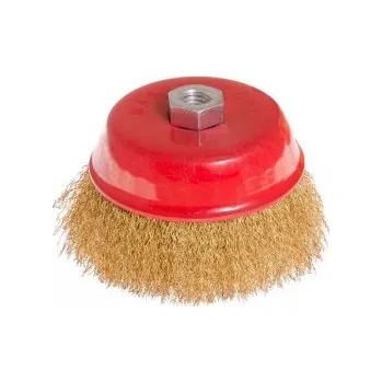 Drátěný kartáč Kartáč kotoučový MASTERTOOL drátěný čelní - rýhovaný mosazný drát Ø 125 mm М14 19-7112