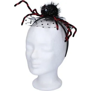 Karnevalový doplněk Čelenka pavouk 19 cm - červený, zlatý