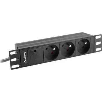 Prodlužovací kabel LANBERG POWER DISTRIBUTION UNIT (PDU) 10" LANBERG 1U 16A 2M 3X FRENCH OUTLETS BLACK