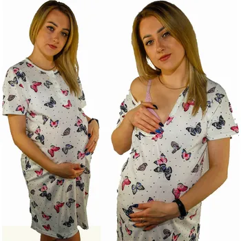 Dámská noční košile TĚHOTENSKÉ NOČNÍ na kojení porod L