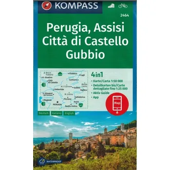 Perugia / Assisi / Citta di Castello / Gubbio 1:50 000. Mapa turystyczna 2464. Kompass Kolektiv autorů